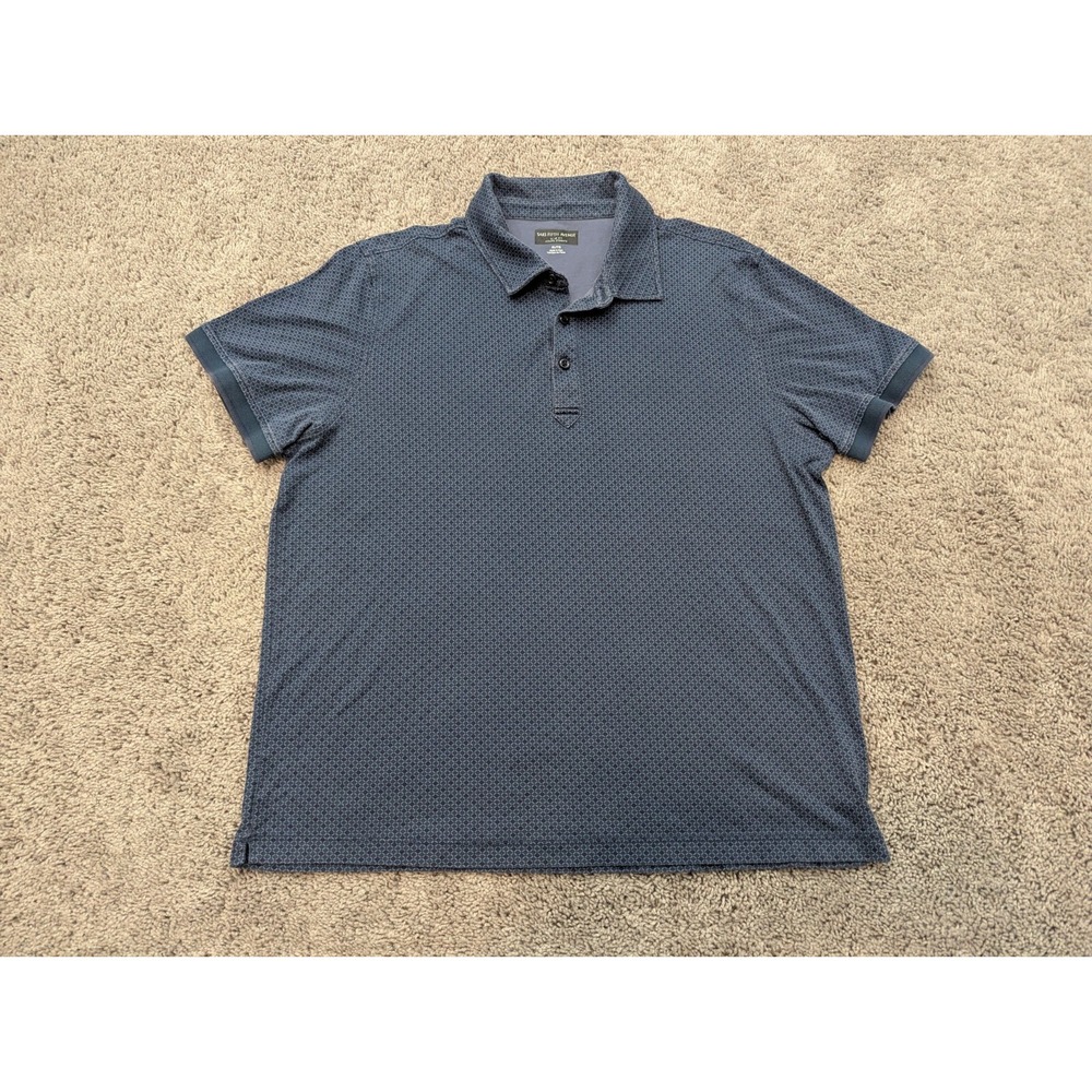 Saks Fifth Avenue Polo Shirt Mens Extra Large Slim Fit Blue Preppy